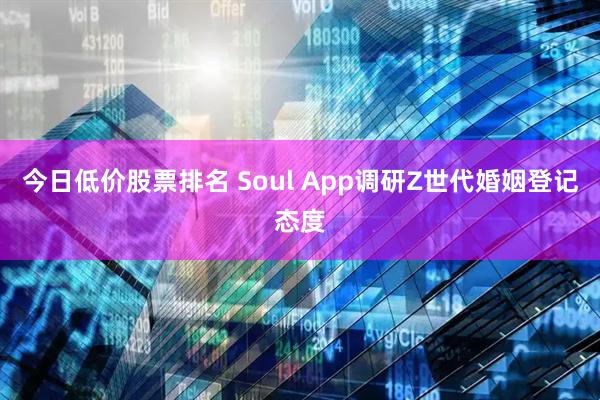 今日低价股票排名 Soul App调研Z世代婚姻登记态度